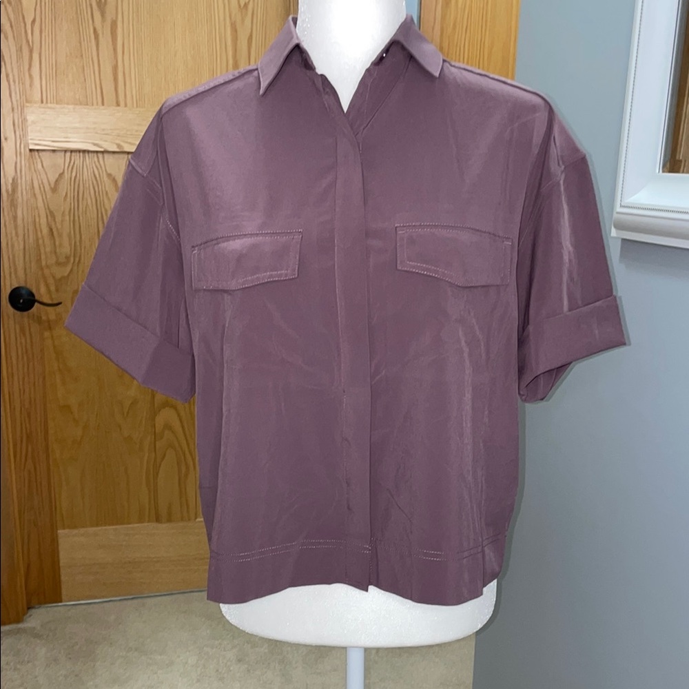 Athleta Mauve Button-Up Shirt